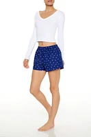 Heart Print Pajama Shorts