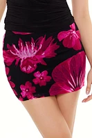 Mesh Floral Print Mini Skirt