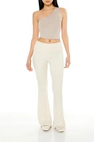 Ribbed Foldover Flare Pants