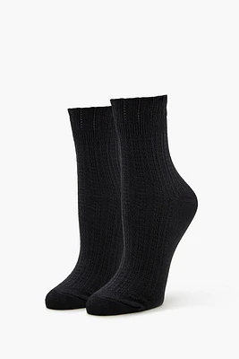 Pointelle Ruffle-Trim Crew Socks