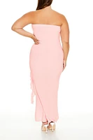 Plus Rosette Maxi Tube Dress