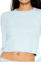 Textured Cropped Sweater