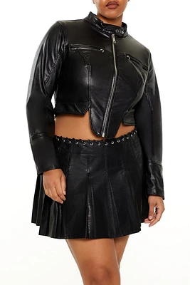 Plus Faux Leather Moto Jacket