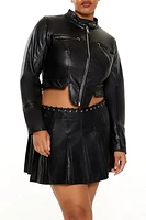 Plus Faux Leather Moto Jacket