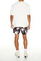 Floral Print Swim Trunks