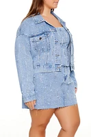 Plus Beaded Denim Jacket