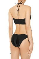 Ruched String Bikini Bottoms