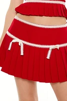 Bow Drop-Waist Mini Skirt