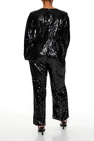 Plus Sequin Wide-Leg Jumpsuit