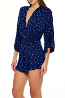 Heart Print Tie-Waist Robe