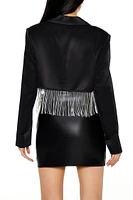 Rhinestone Fringe Cropped Blazer