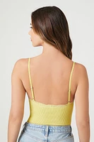 Seamless Lace-Trim Lingerie Bodysuit