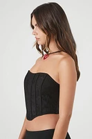 Mesh Corset Tube Crop Top