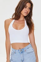 Seamless Ribbed Knit Halter Top