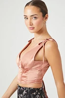 Satin Corset Crop Top