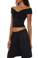 Twisted Off-the-Shoulder Crop Top