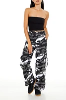 Camo Wide-Leg Cargo Utility Pants