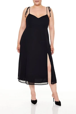 Plus Tie-Strap Midi Dress