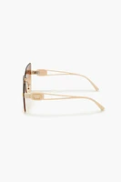 Rimless Square Frame Sunglasses