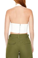 Plunging Bustier Halter Crop Top