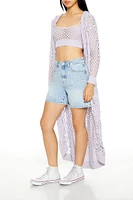 Open-Knit Cardigan Sweater & Cropped Cami Set