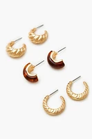 Twisted Marble Hoop Earring Set