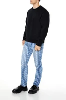 Frayed Slim-Fit Mid-Rise Jeans