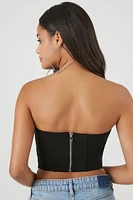 Hook-and-Eye Cropped Tube Top