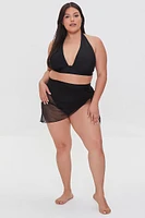 Plus Size Mesh Swim Cover-Up Sarong