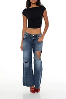 Ruched Off-the-Shoulder Crop Top