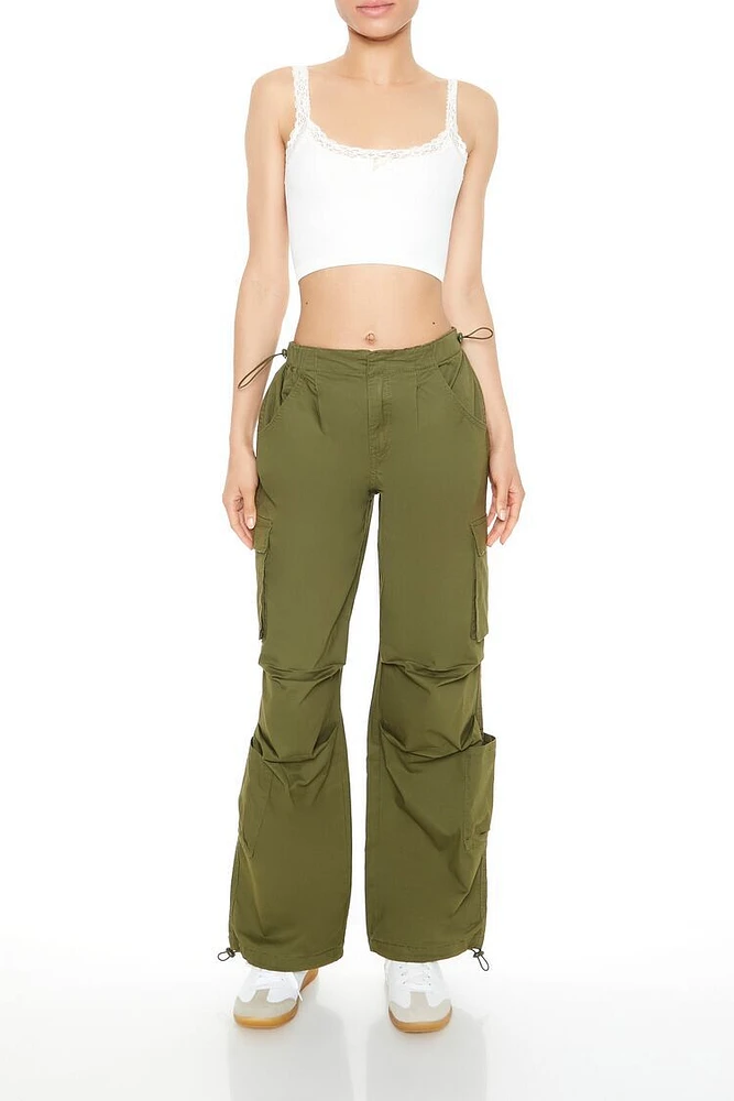 Wide-Leg Cargo Parachute Pants