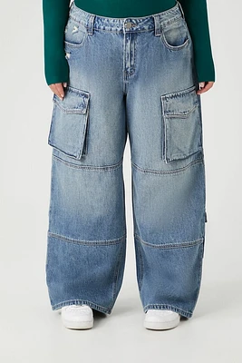 Plus Wide-Leg Cargo Jeans