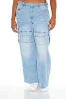 Plus Wide-Leg Cargo Jeans