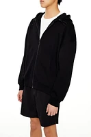 Toggle Drawstring Zip-Up Hoodie