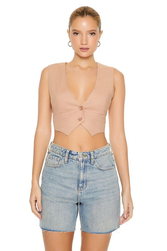 Plunging Cropped Vest