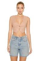 Plunging Cropped Vest