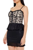 Lace Sweetheart Peplum Cami