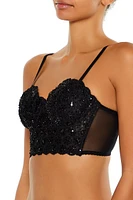 Sequin Lingerie Cropped Cami