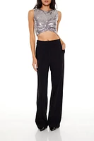 Metallic Sequin Crop Top