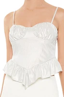 Glitter Satin V-Hem Bustier Cami