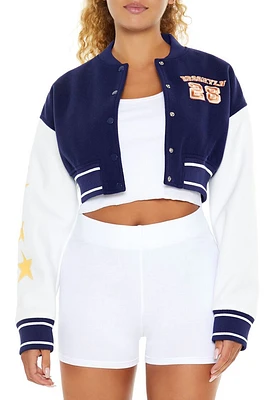 Cropped Varsity Letterman Jacket