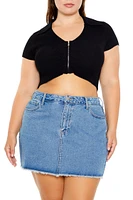 Plus Sweater-Knit Crop Top