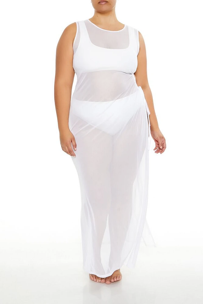 Plus Sheer Swim Cover-Up Dress