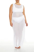 Plus Sheer Swim Cover-Up Dress