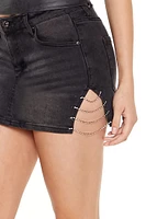 Rhinestone Denim Mini Skirt