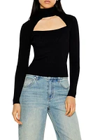 Ribbed Cutout Sweater