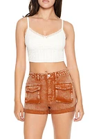 Mineral Wash Denim Shorts