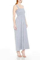 Shirred Wide-Leg Tank Jumpsuit