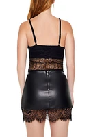 Sheer Ruched Lace Cami