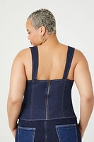 Plus Denim Bustier Top